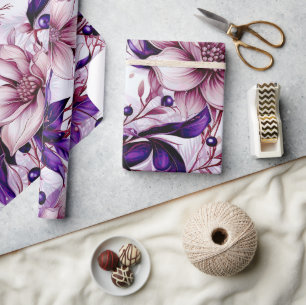 Beautiful Christmas Floral Wrapping Paper