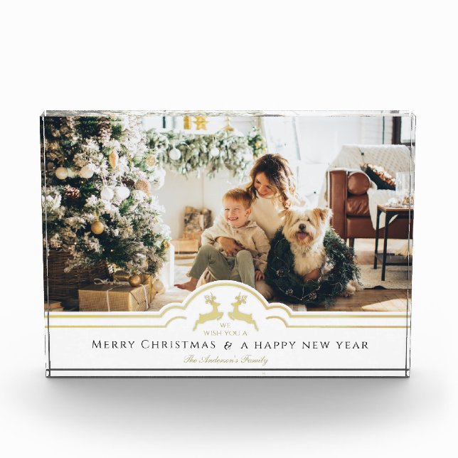 Beautiful Christmas Frame Personalised Photo Block (Front)