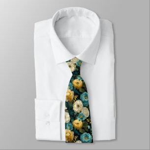 Beautiful Christmas Gift For Men Ranunculus Floral Tie