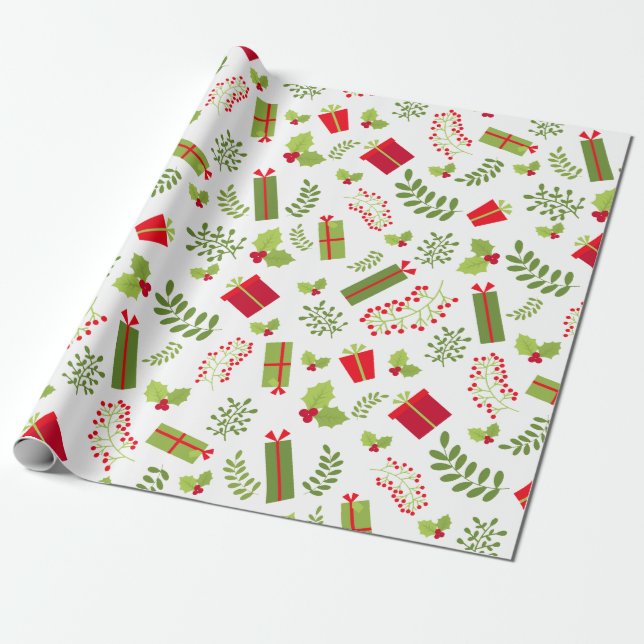 Beautiful Christmas Gifts Wrapping Paper (Unrolled)