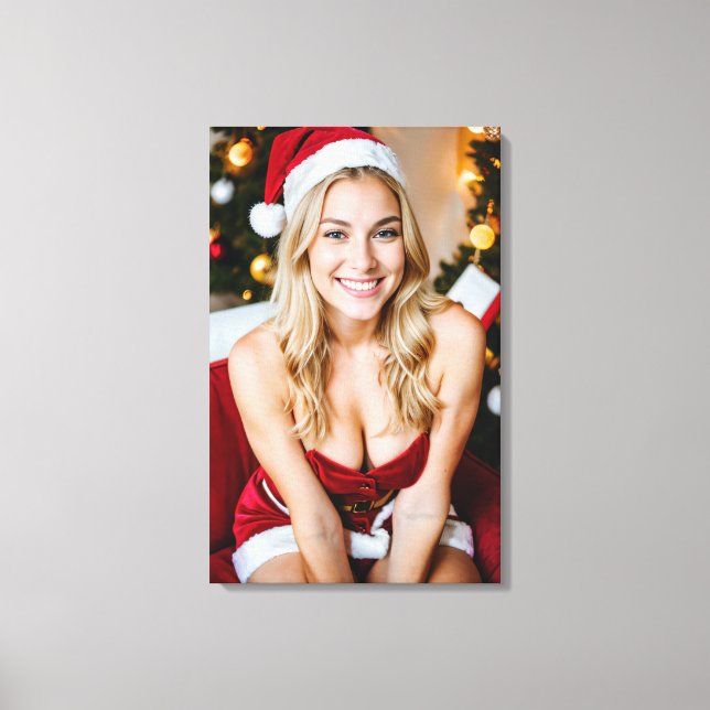 Beautiful Christmas Girl on Canvas (Front)