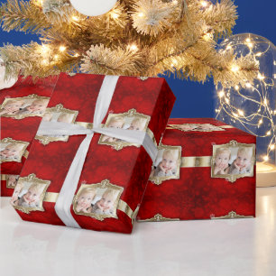 Beautiful Christmas, Gold Foil, Custom Photo Wrapping Paper