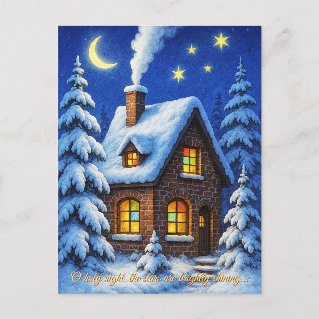 Beautiful Christmas Greeting Postcard (Front)