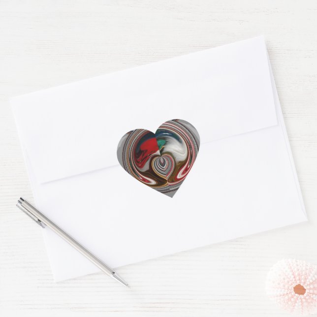 Beautiful Christmas Hearts Holiday Season Colours  Heart Sticker (Envelope)