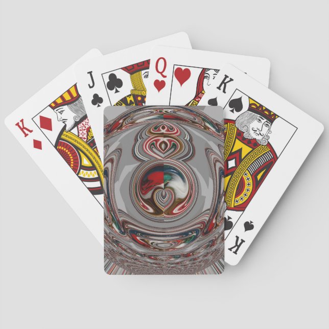 Beautiful Christmas Hearts Holiday Season Colours  Playing Cards (Back)