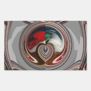 Beautiful Christmas Hearts Holiday Season Colours  Rectangular Sticker