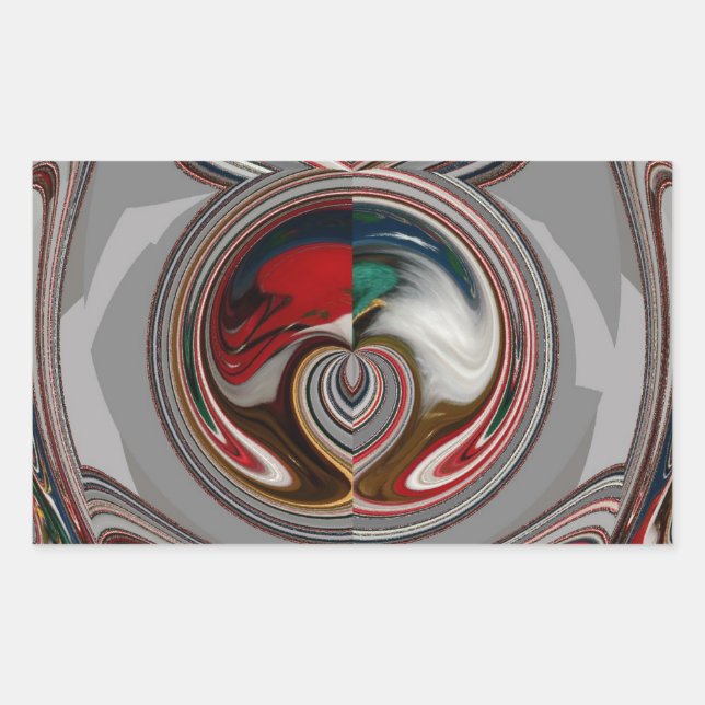 Beautiful Christmas Hearts Holiday Season Colours  Rectangular Sticker (Front)