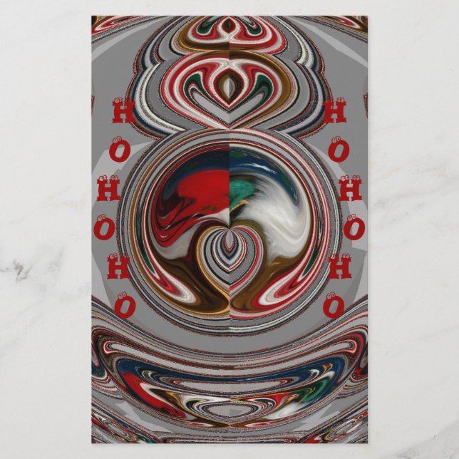 Beautiful Christmas Hearts Holiday Season Colours  Stationery (Front)