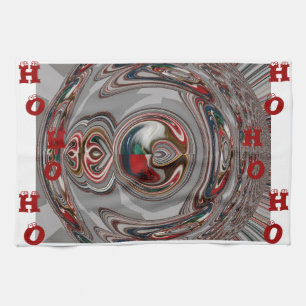 Beautiful Christmas Hearts Holiday Season Colours  Tea Towel