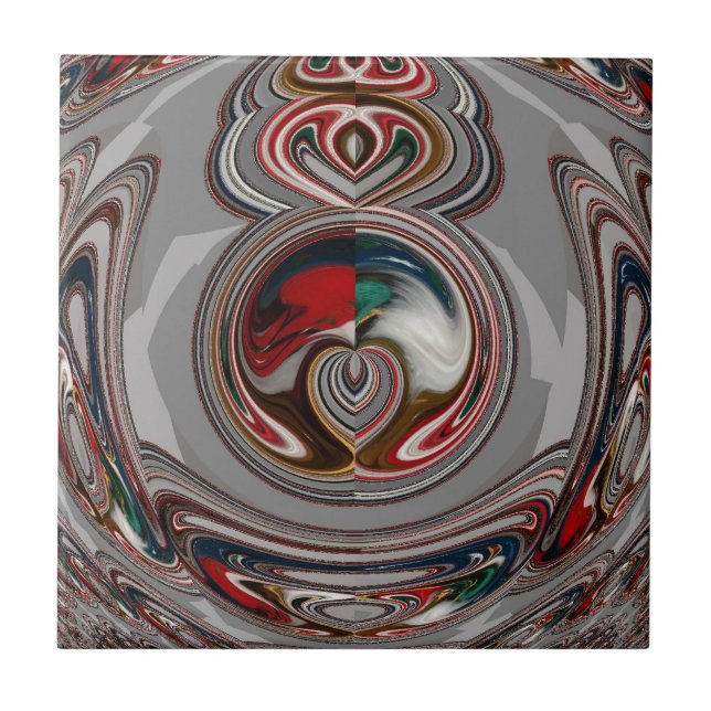 Beautiful Christmas Hearts Holiday Season Colours  Tile (Front)