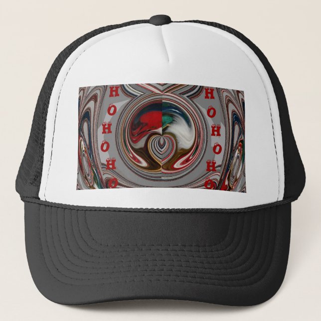 Beautiful Christmas Hearts Holiday Season Colours  Trucker Hat (Front)