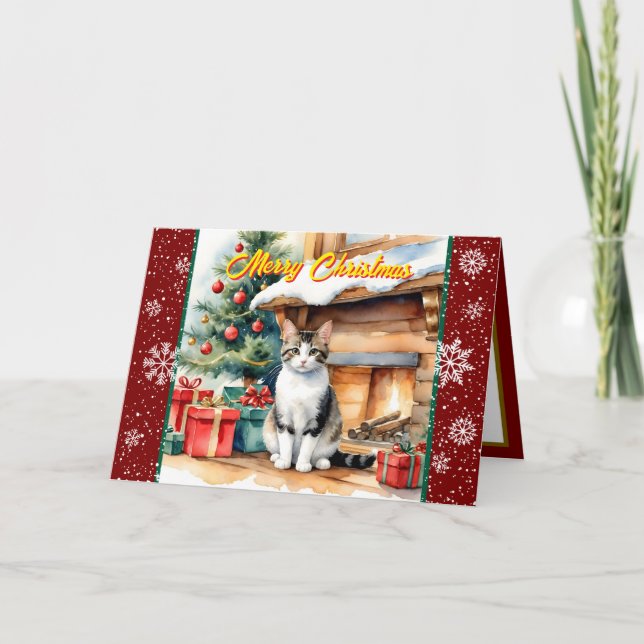 Beautiful Christmas Holiday Old Collection Card (Front)