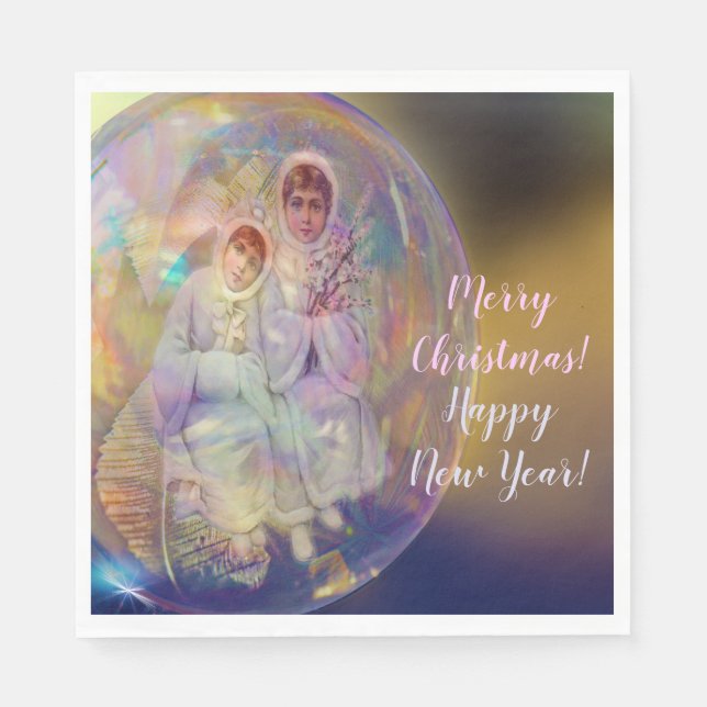 Beautiful Christmas Joy  Awesome Elegant Party Napkin (Front)