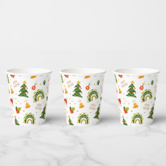 Beautiful Christmas Pattern     Paper Cups