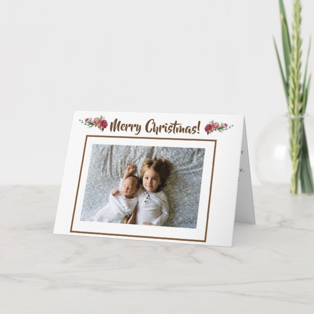Beautiful Christmas Personalised Photo Postcard (Front)