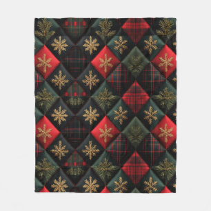 Beautiful Christmas Quilted Look Fleece Blanket