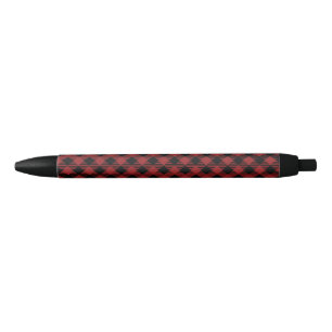 Beautiful Christmas Red Buffalo Plaid Black Ink Pen