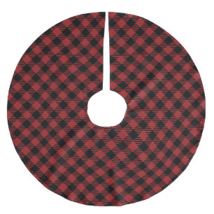 Beautiful Christmas Red Buffalo Plaid Brushed Polyester Tree Skirt