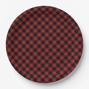 Beautiful Christmas Red Buffalo Plaid Paper Plate