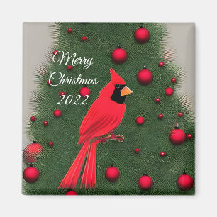 Beautiful Christmas Red Cardinal Magnet