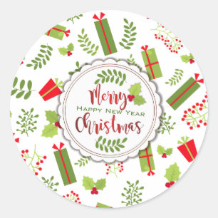 Beautiful Christmas Script Gifts Classic Round Sticker