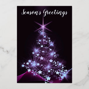 Beautiful Christmas Tree Foil Holiday Card