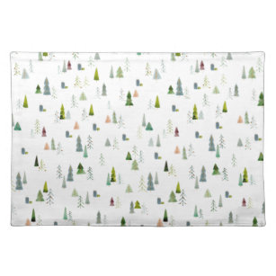 Beautiful Christmas Tree Illustration Watercolor  Placemat