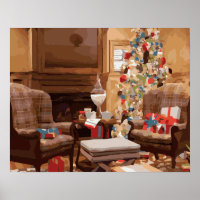 Beautiful Christmas Tree Living Room Scene
