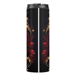 Beautiful Christmas Tree Red Ribbon Design Thermal Tumbler
