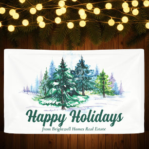 Beautiful Christmas Trees Custom Company Party Banner
