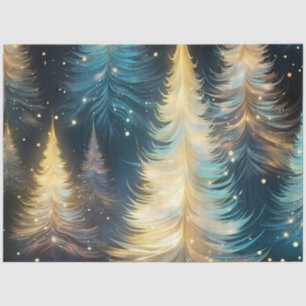 Beautiful Christmas Trees Light Sparkle Christmas Tissue Paper