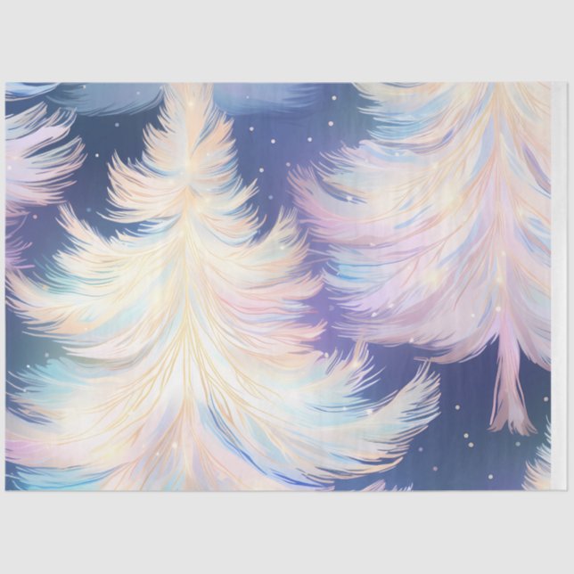 Beautiful Christmas Trees Light Sparkle Christmas Tissue Paper (Front)