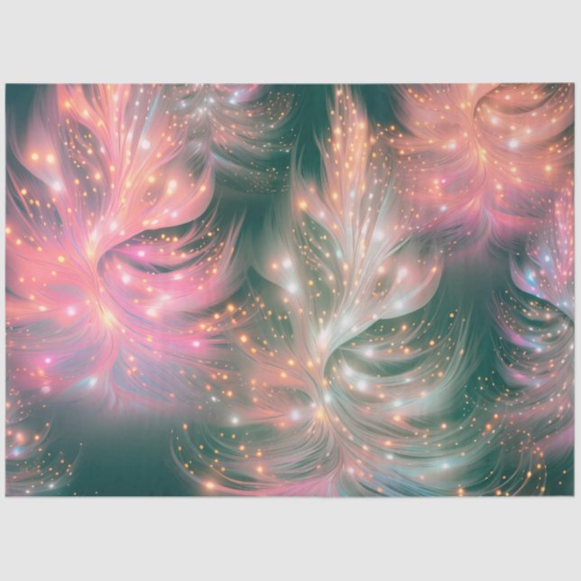 Beautiful Christmas Trees Light Sparkle Christmas Tissue Paper (Front)