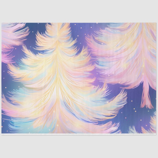 Beautiful Christmas Trees Light Sparkle Christmas Tissue Paper (Front)