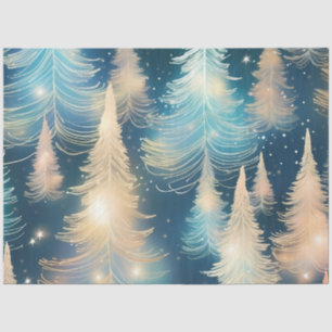 Beautiful Christmas Trees Light Sparkle Christmas Tissue Paper