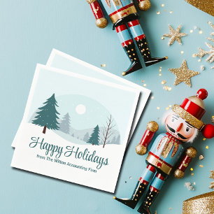 Beautiful Christmas Trees Winter Holiday Party Napkin