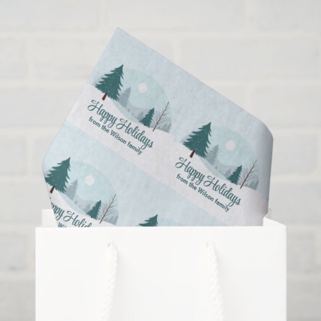 Beautiful Christmas Trees Winter Holiday Party Tissue Paper (Gift Bag)