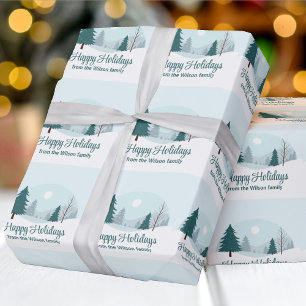 Beautiful Christmas Trees Winter Holiday Party Wrapping Paper
