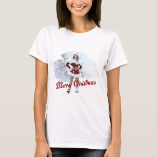 Beautiful Christmas Woman over Winter Snow T-Shirt