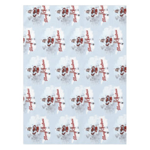 Beautiful Christmas Woman over Winter Snow Tablecloth