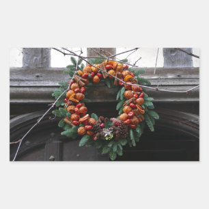 Beautiful! Christmas wreath - Pro photo Rectangular Sticker