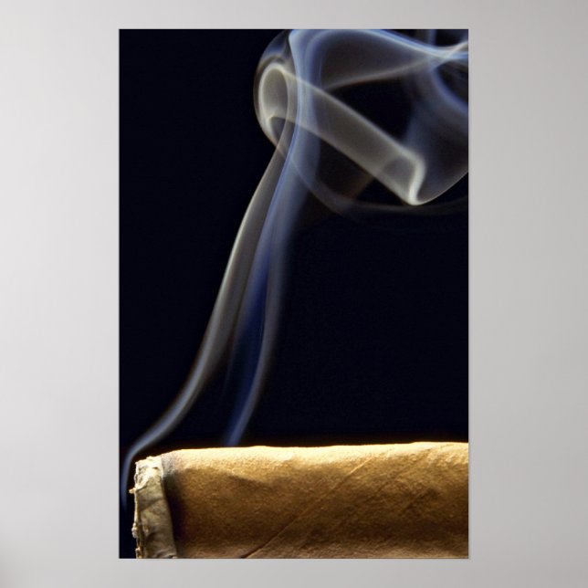 Beautiful Cigar with smoke Poster (Front)