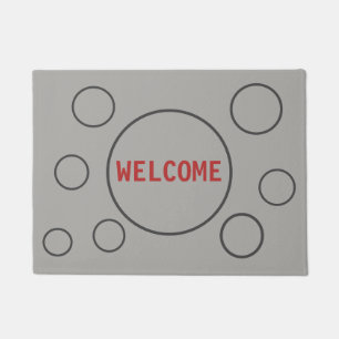 Beautiful Circles on Light Silver Grey Doormat