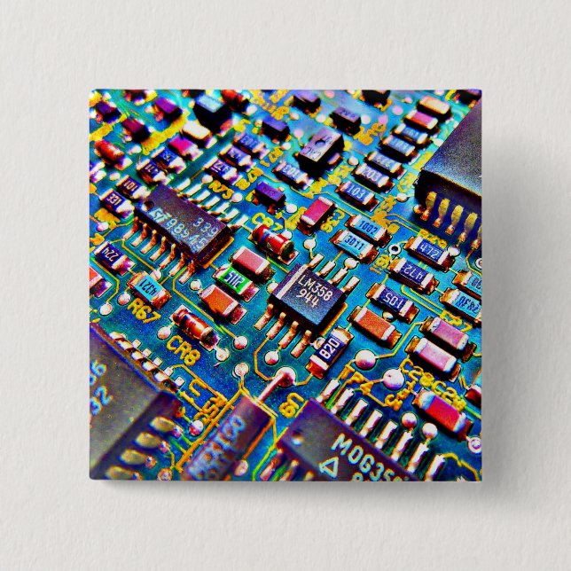 Beautiful Circuitry 15 Cm Square Badge (Front)