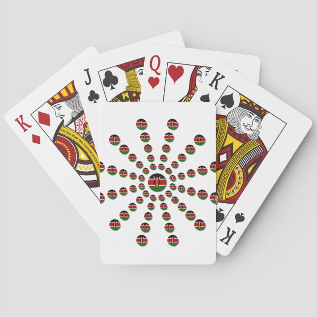 Beautiful Circular Kenyan Flag: A Radial Design Playing Cards (Back)