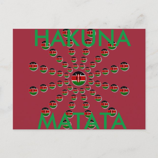 Beautiful Circular Kenyan Flag: A Radial Design Postcard (Front)