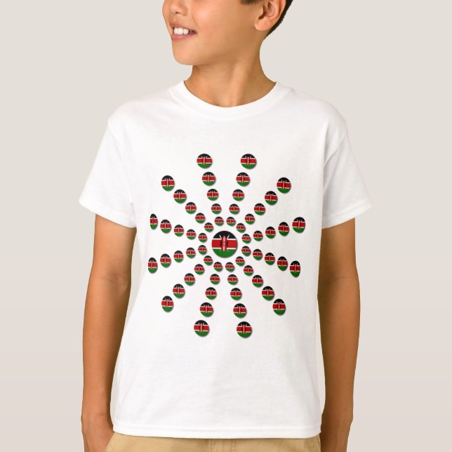 Beautiful Circular Kenyan Flag: A Radial Design T-Shirt (Front)