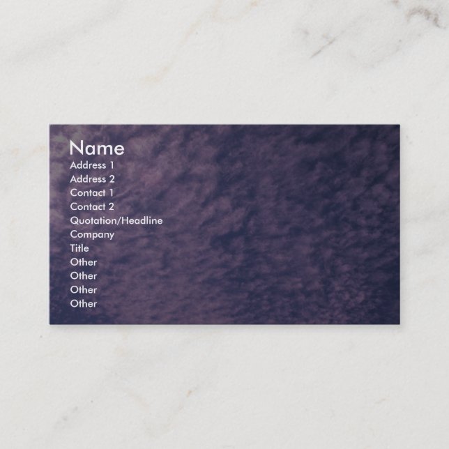 Beautiful Cirrocumulus Business Card (Front)
