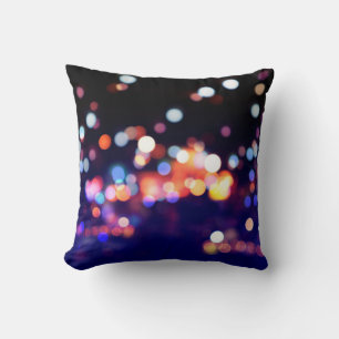 Beautiful city night bokeh light, abstract blur de cushion