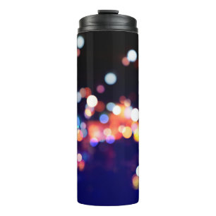 Beautiful city night bokeh light, abstract blur de thermal tumbler